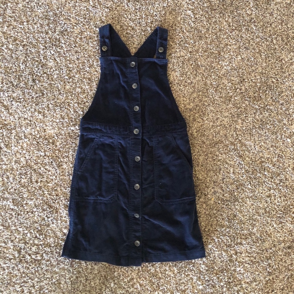 Black corduroy overall dress